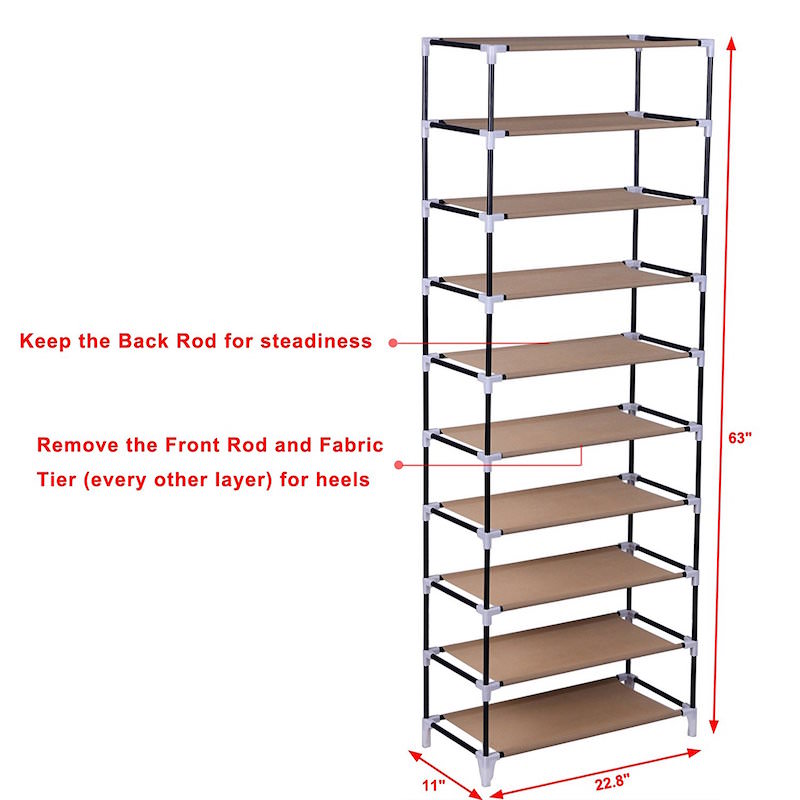 SONGMICS 10 Tiers Shoe Rack Closet